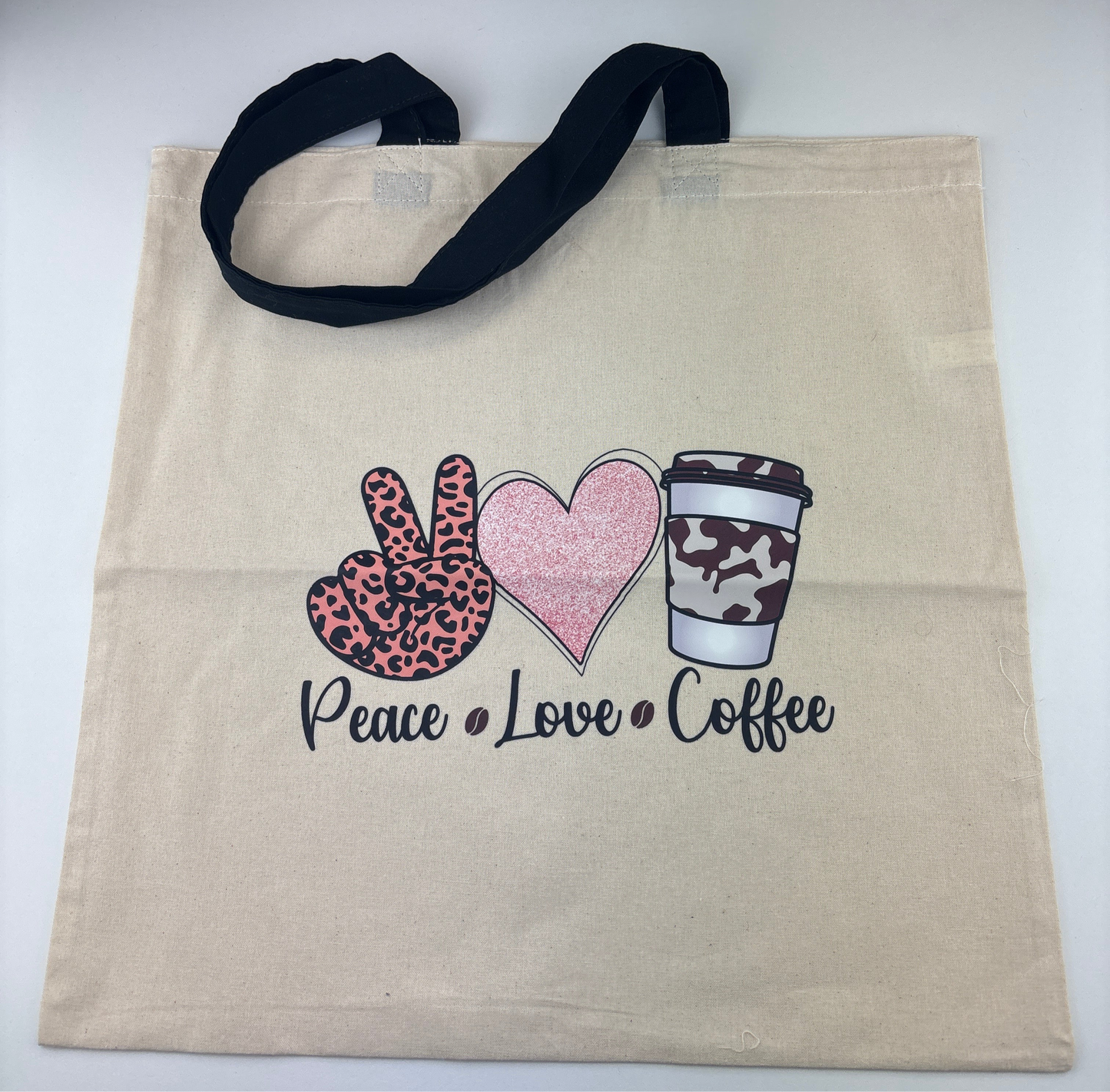 Peace.Love.Coffee Tote Bag