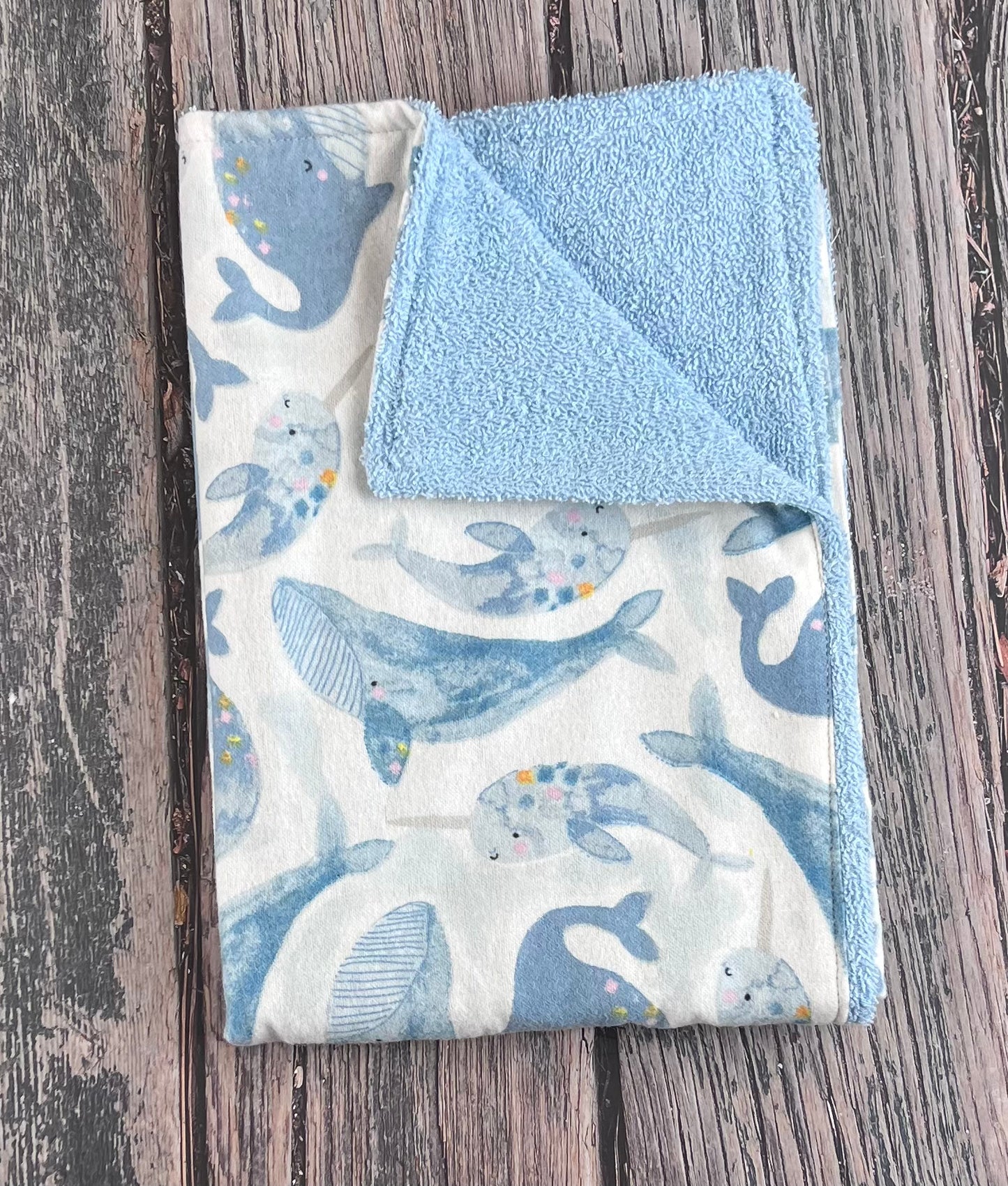 Dolphins & Whales Burping Cloth