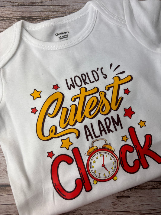 World’s Cutest Alarm Clock Baby Onesie