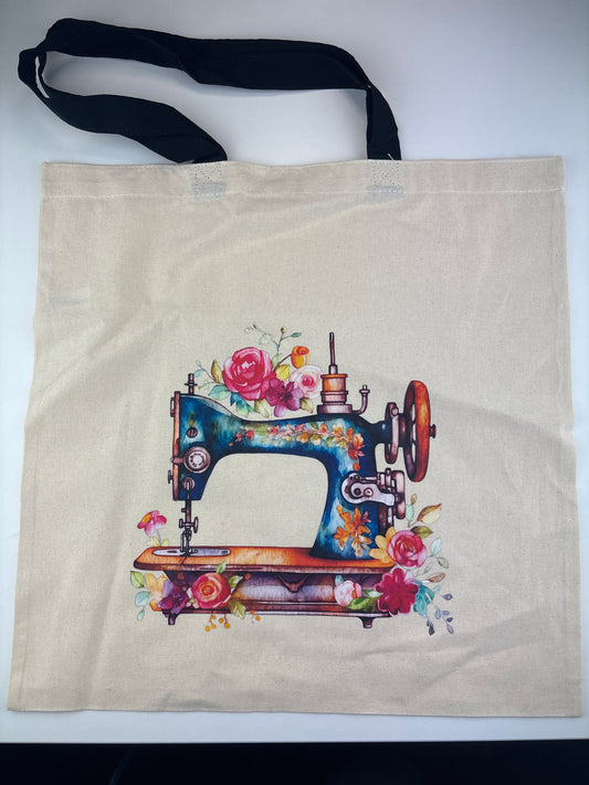 Turquoise Sew Tote Bag