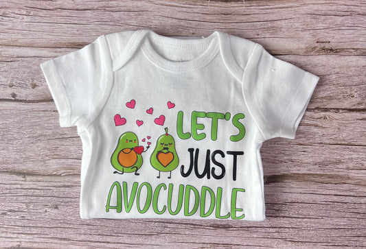 Avocuddle- Short Sleeve White Onesie