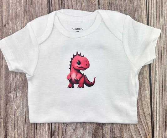 Red Dino Baby Onesie