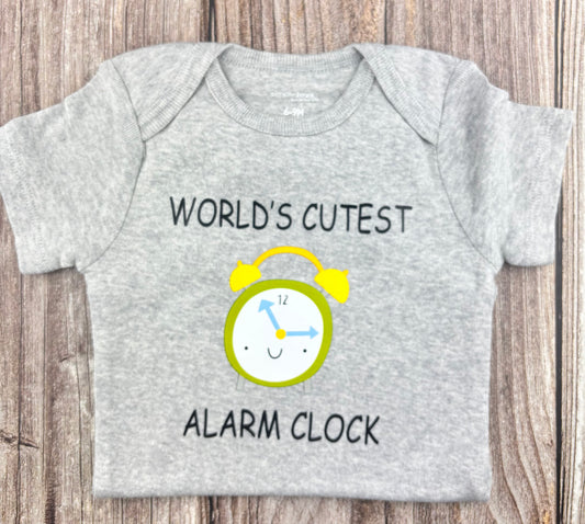 Worlds Cutest Alarm Clock Baby Onesie
