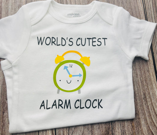 Worlds Cutest Alarm Clock Baby Onesie