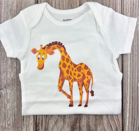 Tall Giraffe Baby Onesie