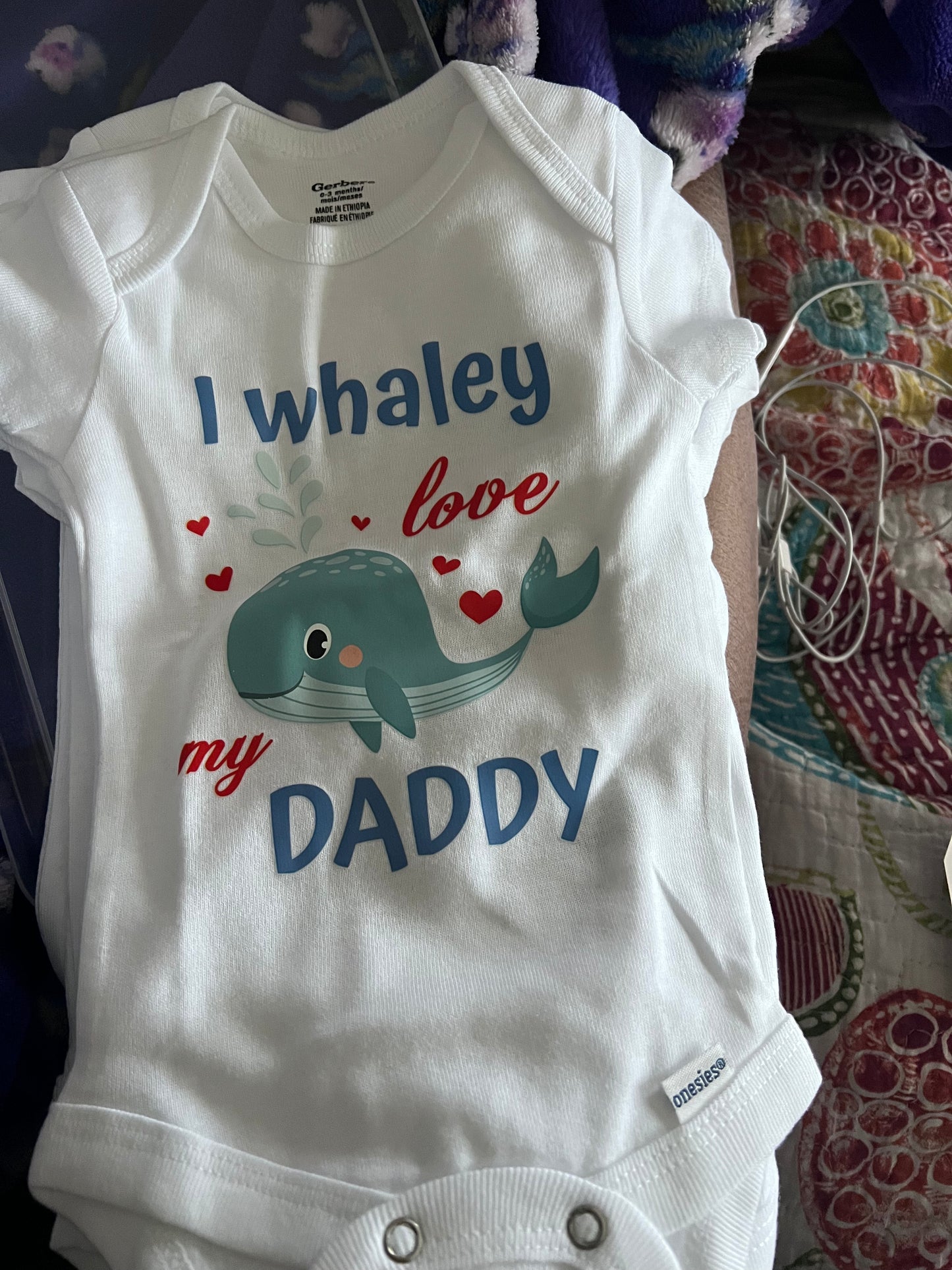 I Whaley Love my Daddy-White Onesie