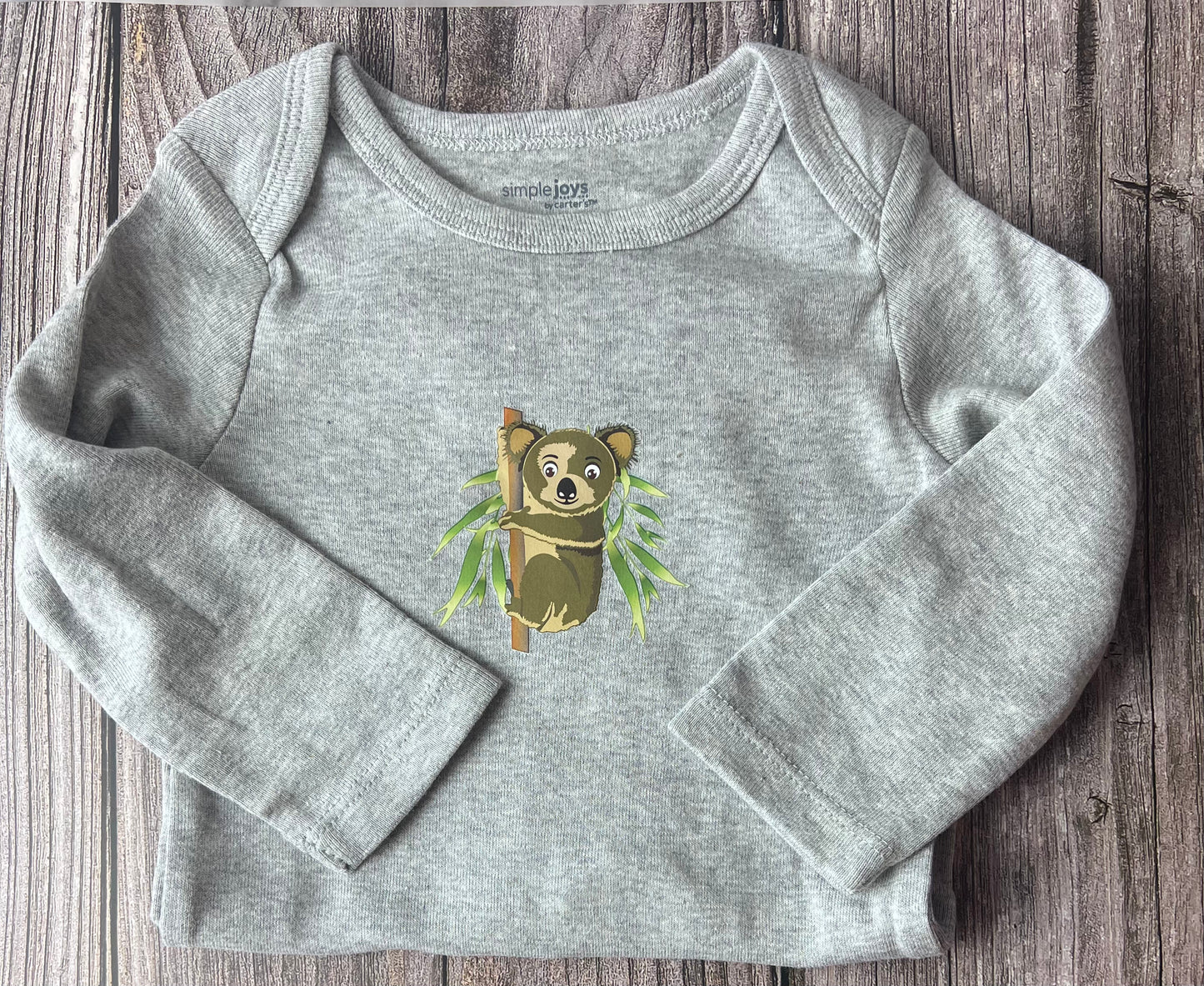 Koala- Long Sleeve Gray Onesie