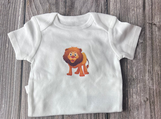 Lion- White Short Sleeve Onesie