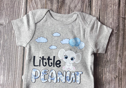 Little Peanut- Short Sleeve Gray Onesie