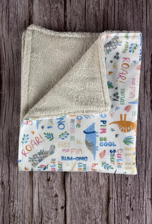 Roar w/ Vanilla Terrycloth Burping Cloth