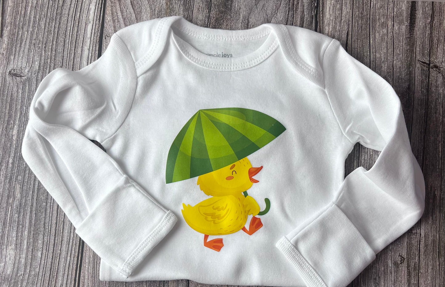 Rubber Duckie- Long Sleeve White Onesie