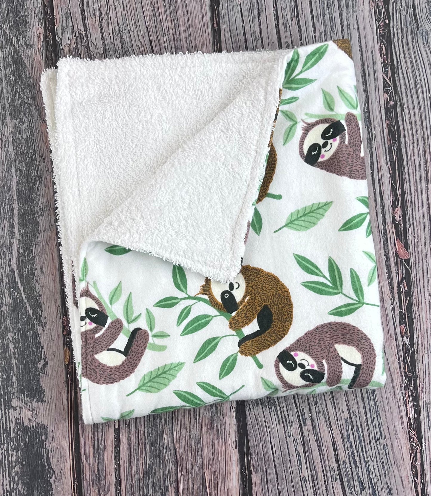Sleepy Sloth Burping Cloth